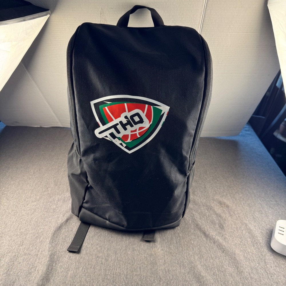 Gymshark Black Backpack Thunder Headquarters THQ Logo Gym Bag